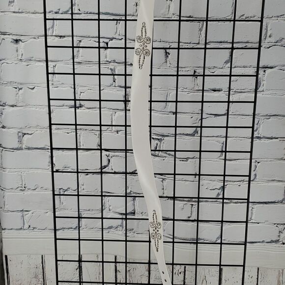 White Fancy Belt Size L 36-40 inches New - Picture 4 of 9